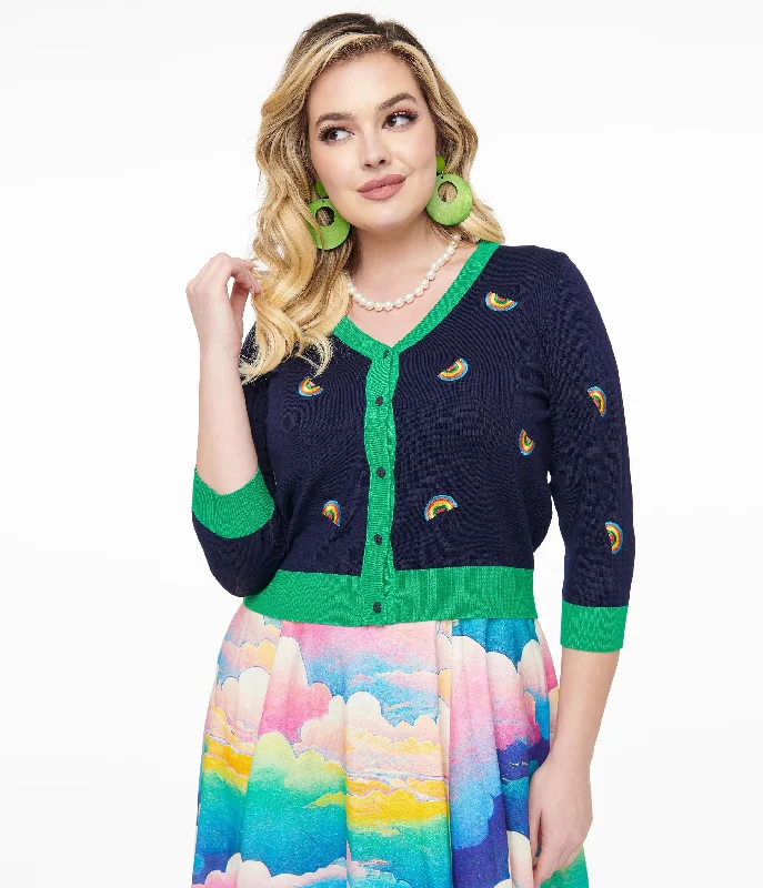 1950s-navy-green-rainbow-embroidered-skye-cardigan