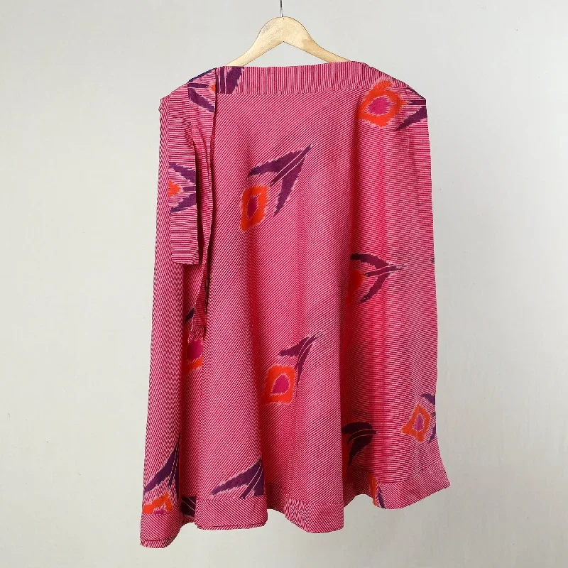 Pink - Pochampally Ikat Cotton Wrap Around Skirt 18