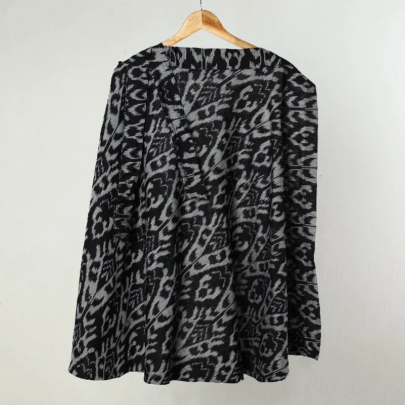 Black - Pochampally Ikat Cotton Wrap Around Skirt 26