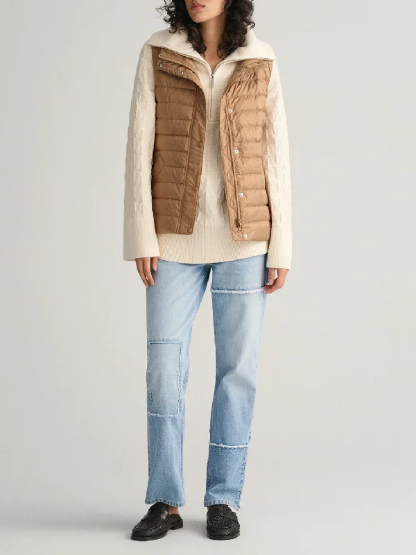 Gant Women Khaki Solid Collar Jacket