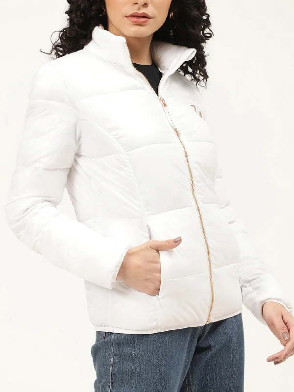 True Religion Women White Collar Solid Jacket