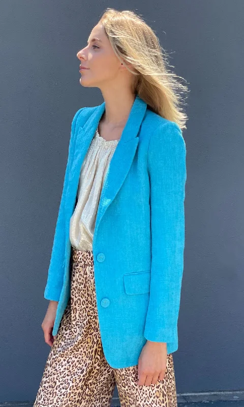 Ocean Blue Turquoise Blazer