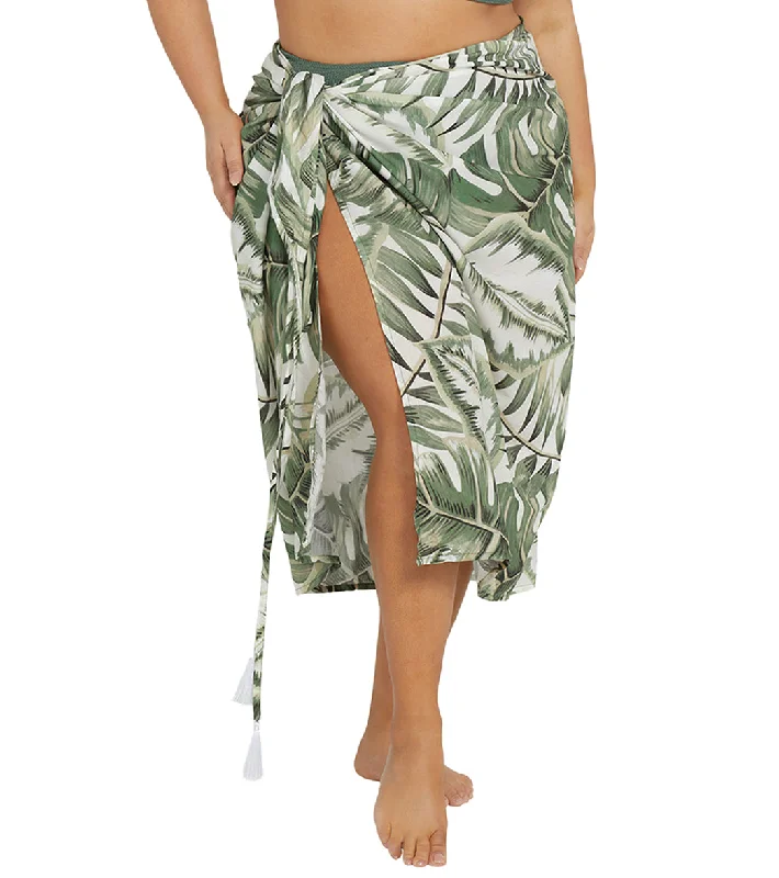 Artesands Woman's Plus Size Aria Olive Bach Sarong White