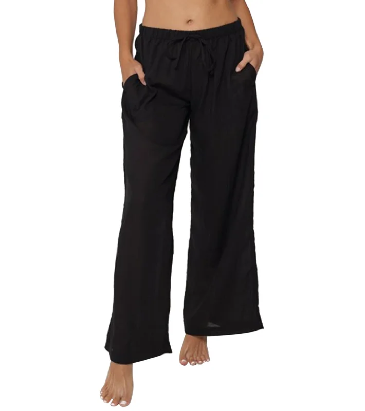 J.Valdi Women's Breeze Beach Cover Up Pant Black