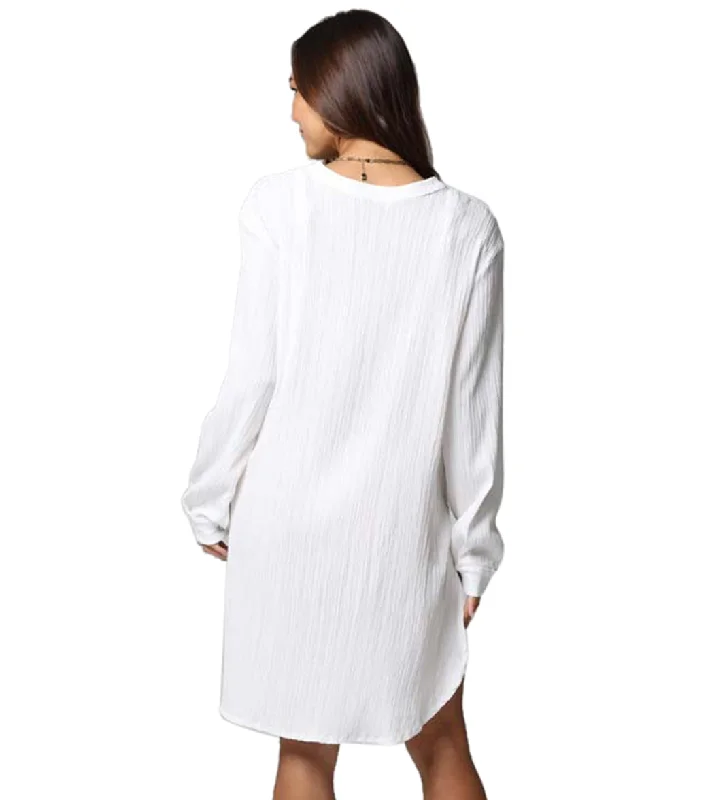 J.Valdi Women's Oaxaca Big Shirt Cover Up White