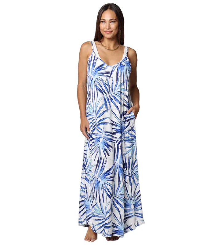 J.Valdi Women's Palmilla Strappy Maxi Dress Blue/White