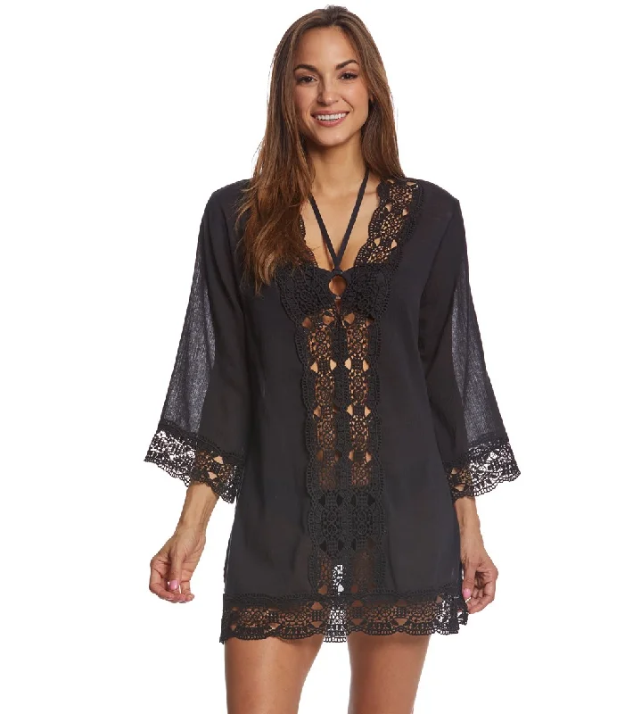 La Blanca Island Fare V-Neck Tunic Black