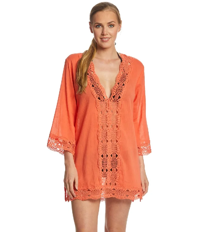 La Blanca Island Fare V-Neck Tunic Coral Reef