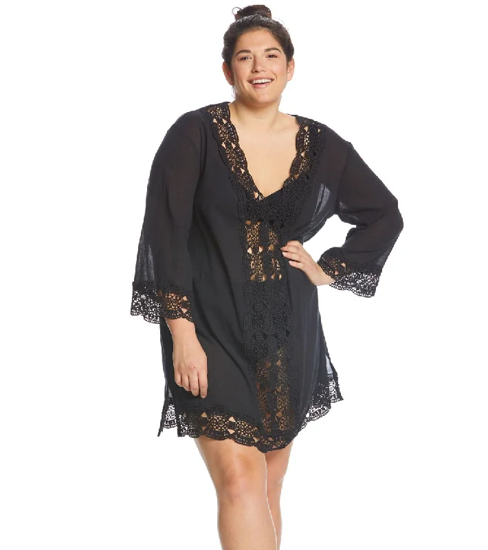 La Blanca Plus Size Island Goddess Tunic Black