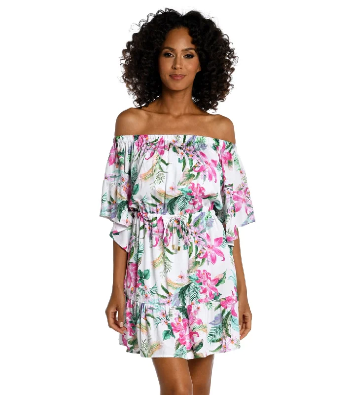 La Blanca Women's Mystic Palms Off The Shoulder Dress Multi