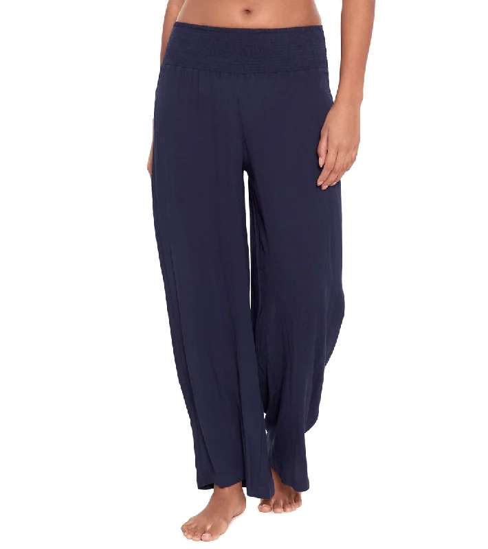 Lauren Ralph Lauren Women's Crinkle Rayon Cover Up Pant Dark Navy