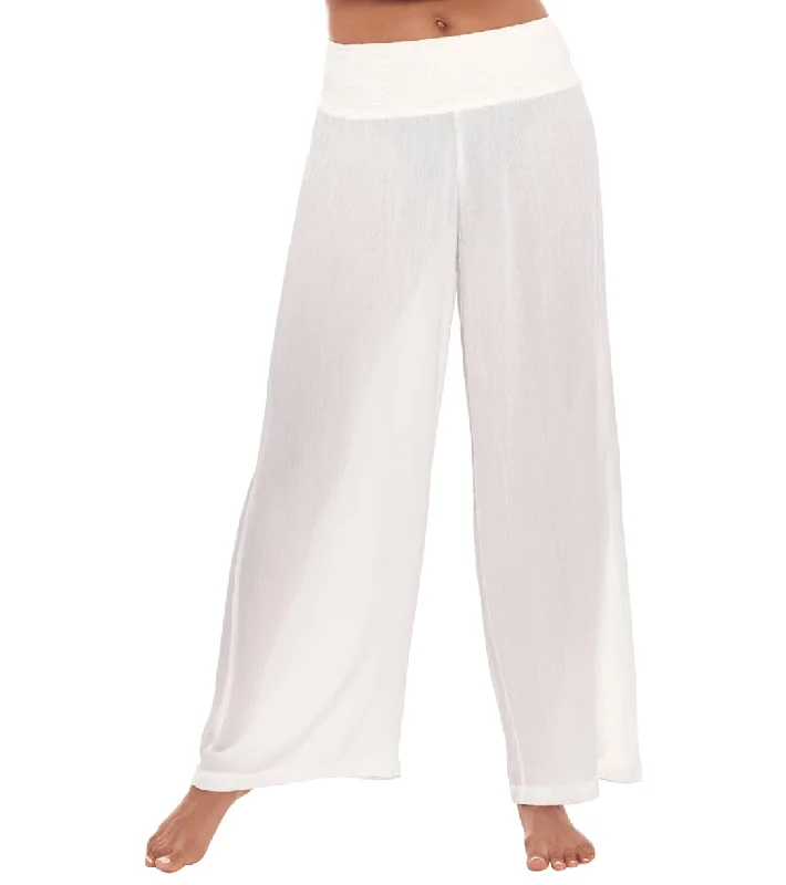 Lauren Ralph Lauren Women's Crinkle Rayon Cover Up Pant White