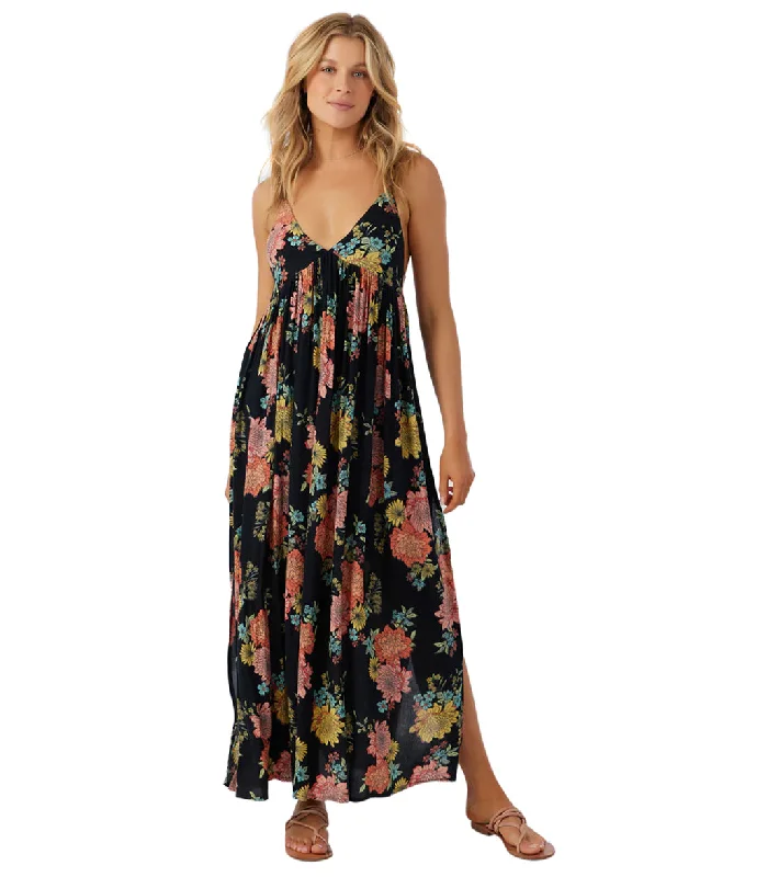 O'Neill Women's Swim Saltwater Essentials Mel Printed Maxi Cover Up Dress Black