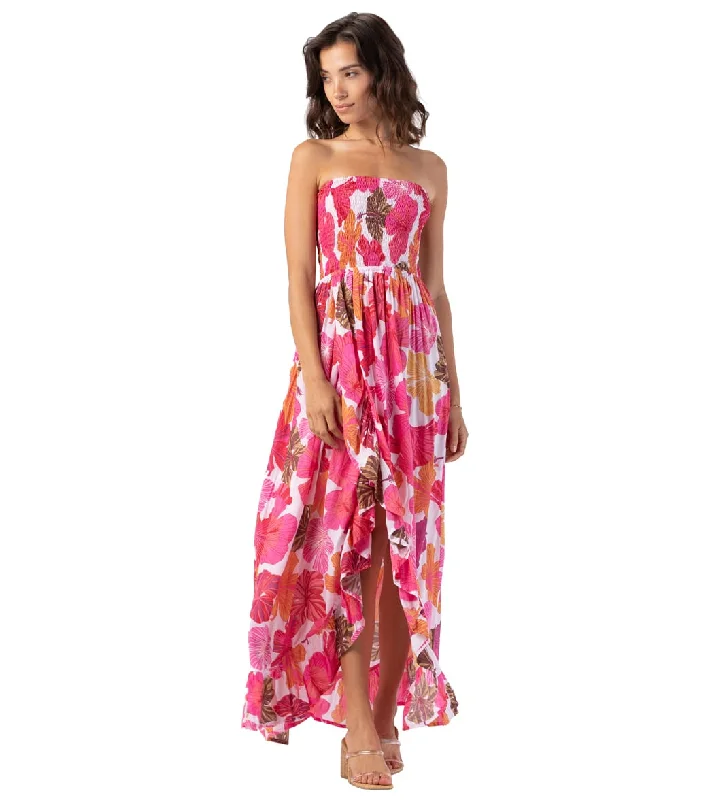 Tiare Hawaii Women's Eri Maxi Dress Waimea Garden Pink Rust