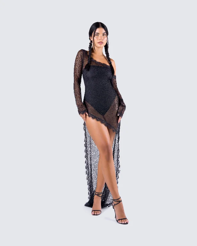 Alessia Black Lace Maxi Dress