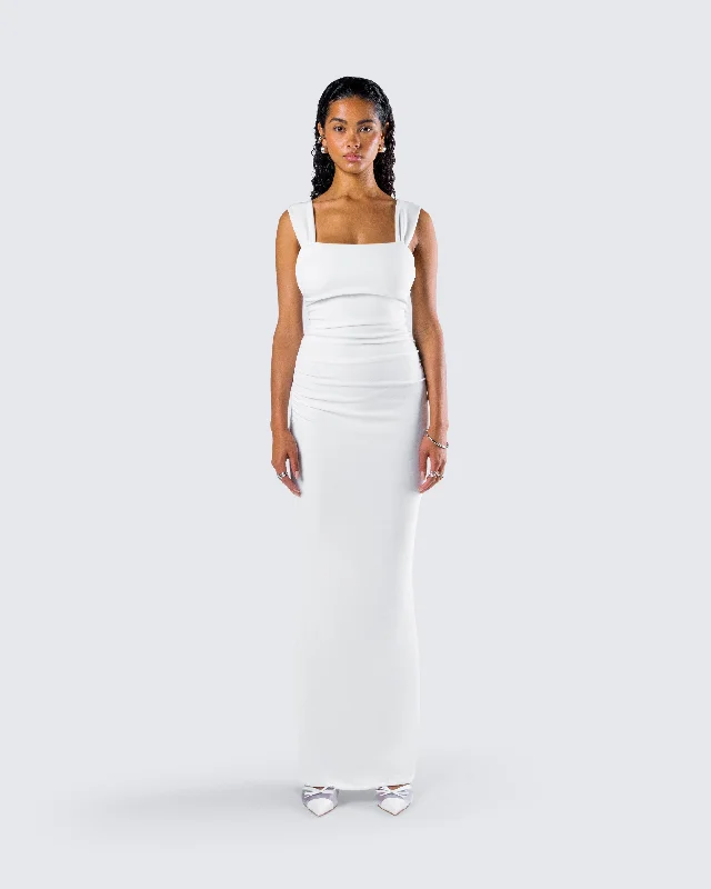 Alexandra White Jersey Maxi Dress