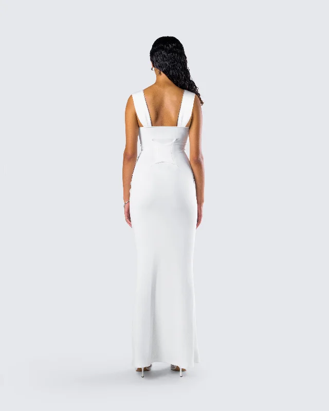 Alexandra White Jersey Maxi Dress