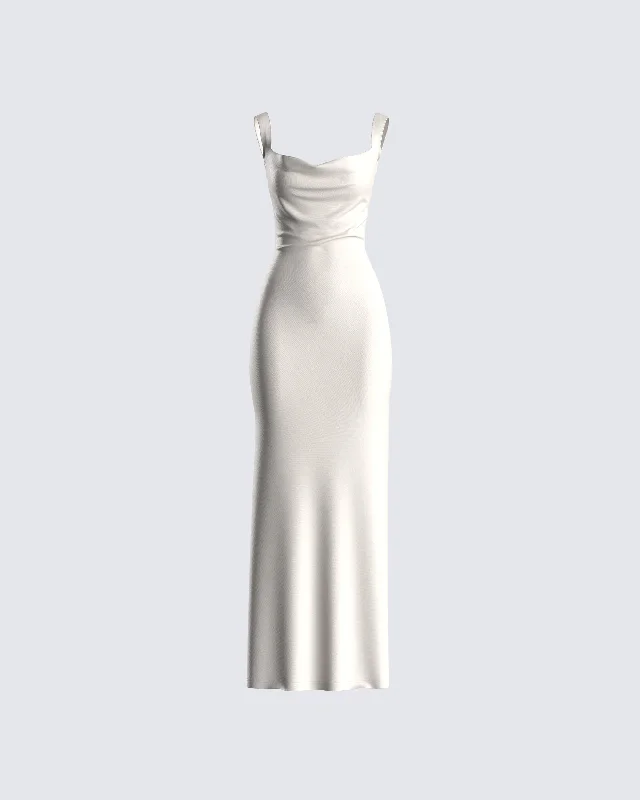 Asha Ivory Backless Maxi Dress