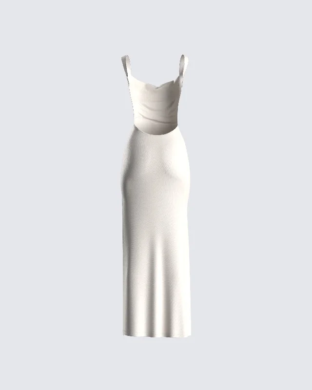 Asha Ivory Backless Maxi Dress