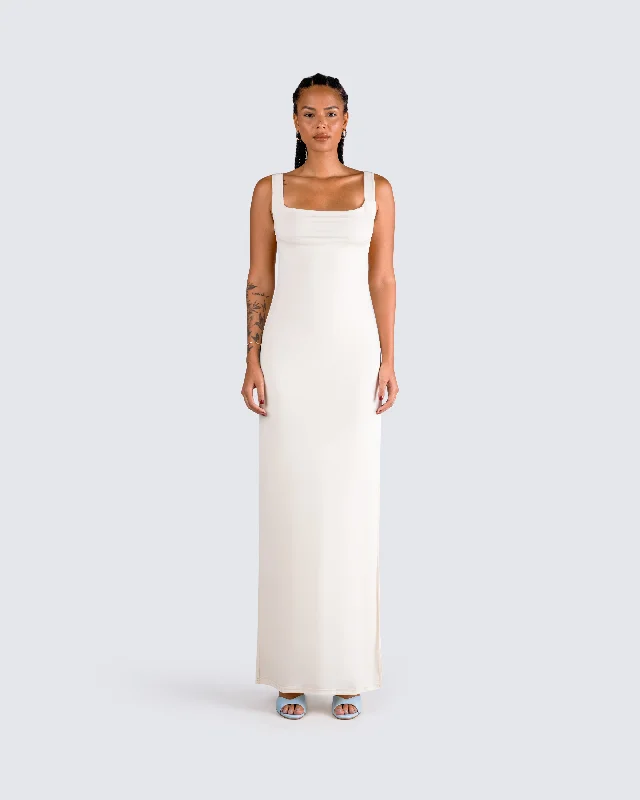 Asha Ivory Backless Maxi Dress