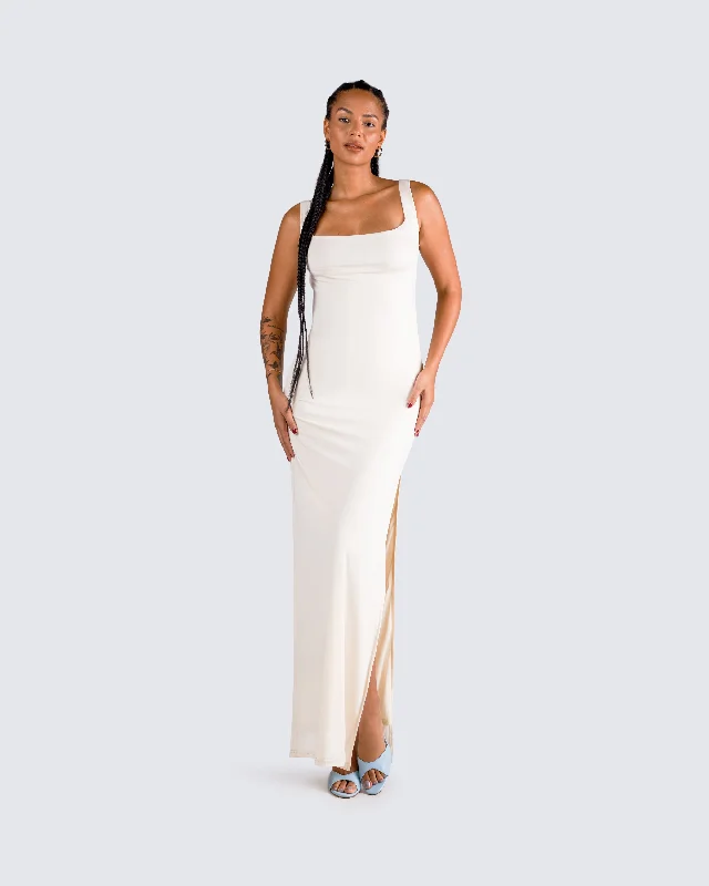 Asha Ivory Backless Maxi Dress