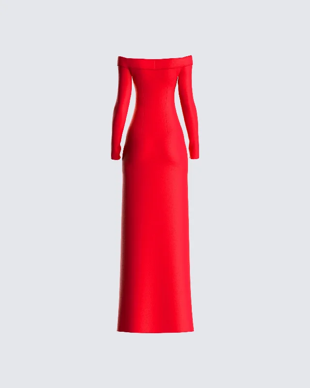 Brooke Red Maxi Dress