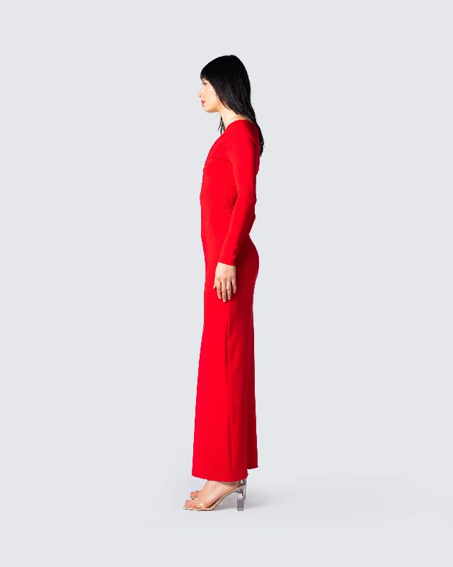 Brooke Red Maxi Dress