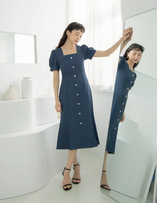 Diana Midi Dress in Navy