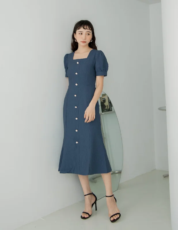 Diana Midi Dress in Navy