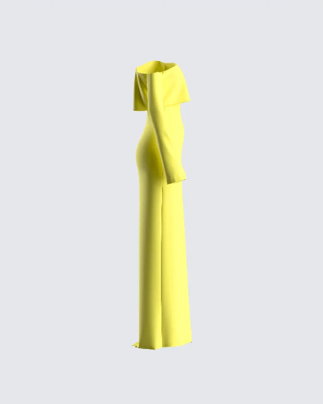 Emme Yellow Ponte Maxi Dress