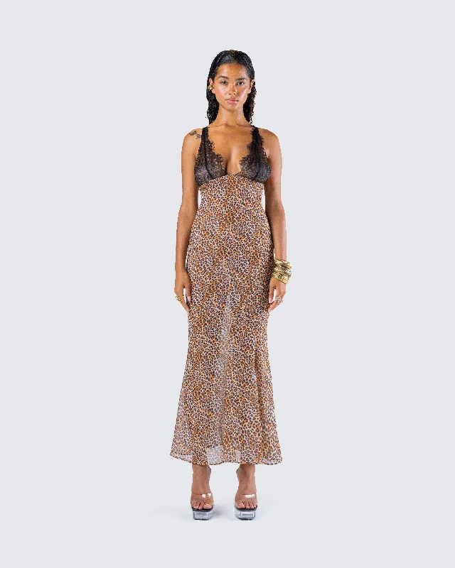 Evodie Leopard Print Maxi Dress