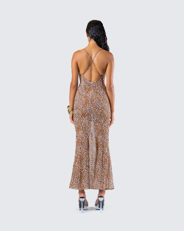 Evodie Leopard Print Maxi Dress