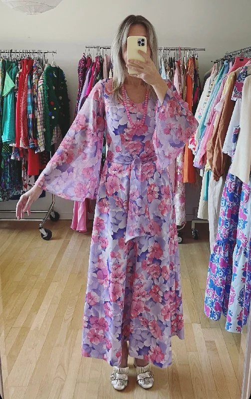 Floral Print Maxi Dress 70s