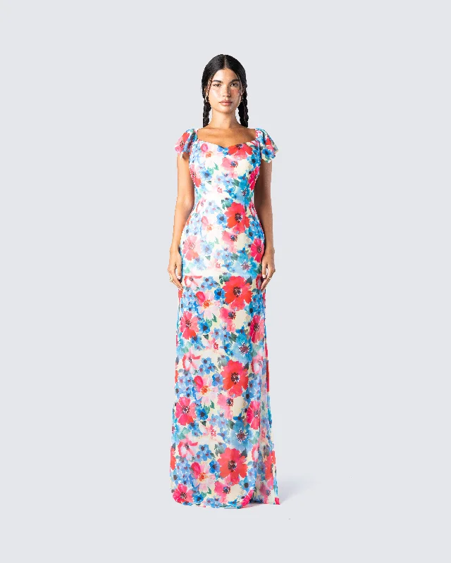 Helga Printed Floral Maxi Dress