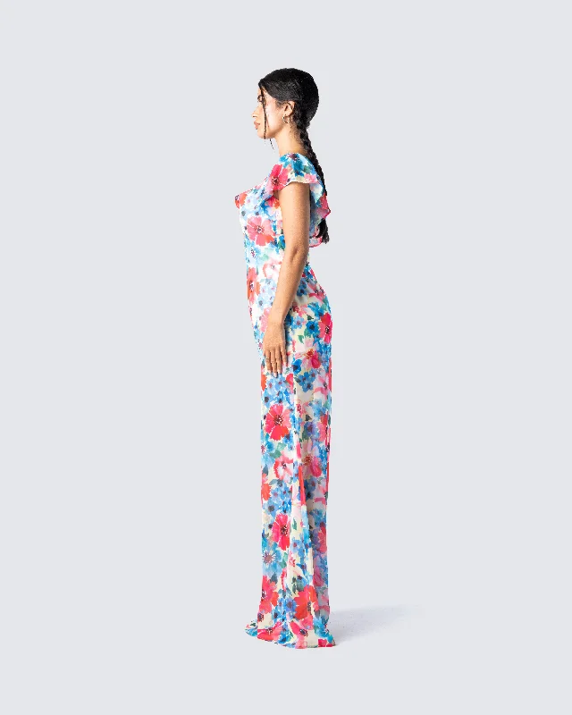 Helga Printed Floral Maxi Dress