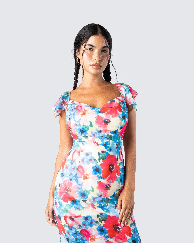 Helga Printed Floral Maxi Dress