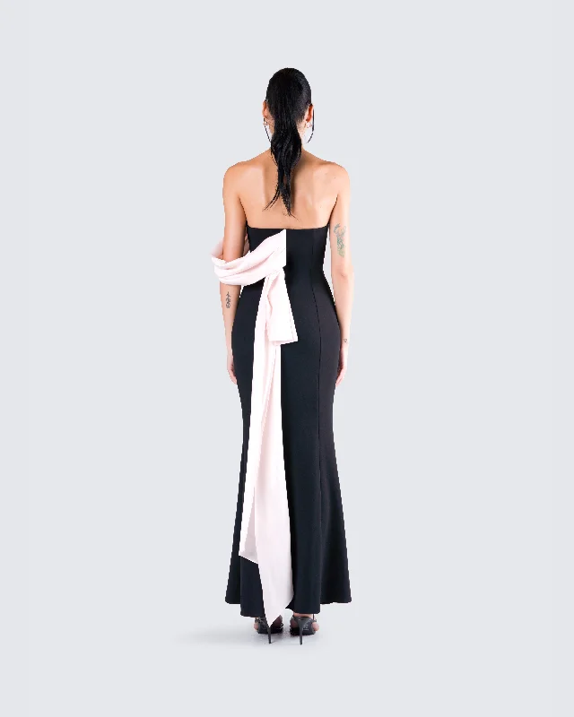 Ishita Black Draped Maxi Dress