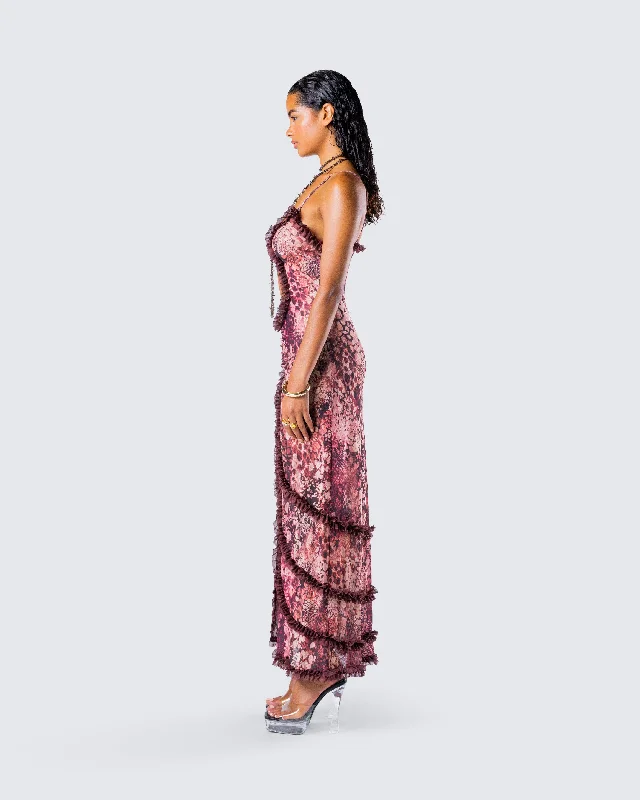 Javana Serpent Print Maxi Dress