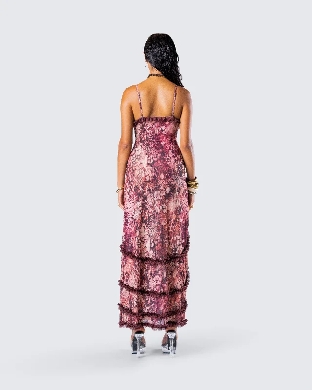 Javana Serpent Print Maxi Dress