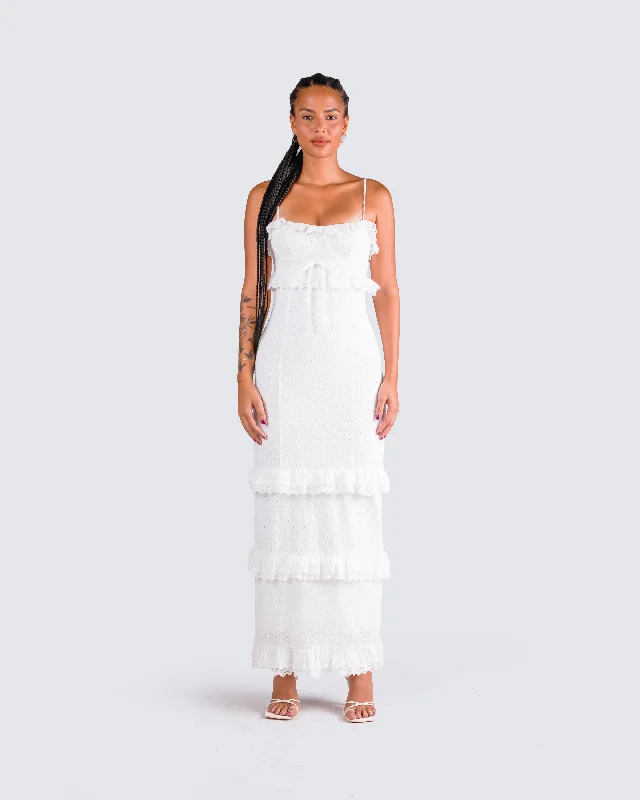 Juniper White Eyelet Maxi Dress