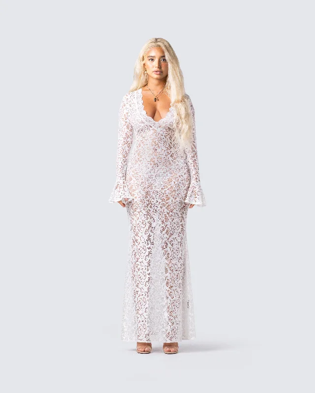 Kobina White Lace Maxi Dress