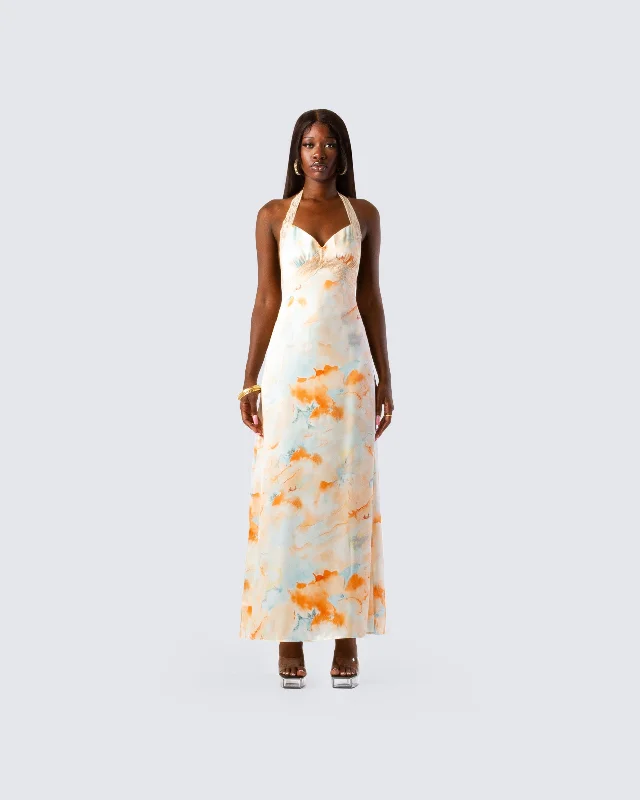 Landon Abstract Print Maxi Dress