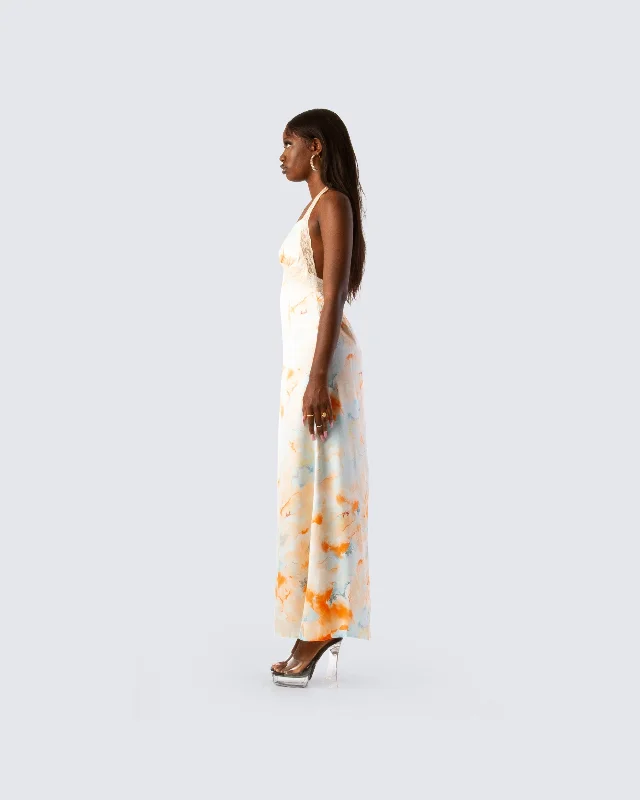 Landon Abstract Print Maxi Dress