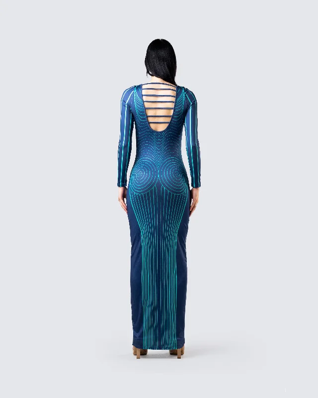 Larisa Body Print Knit Maxi Dress