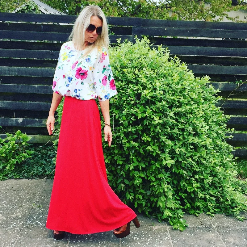 Red Maxi Skirt