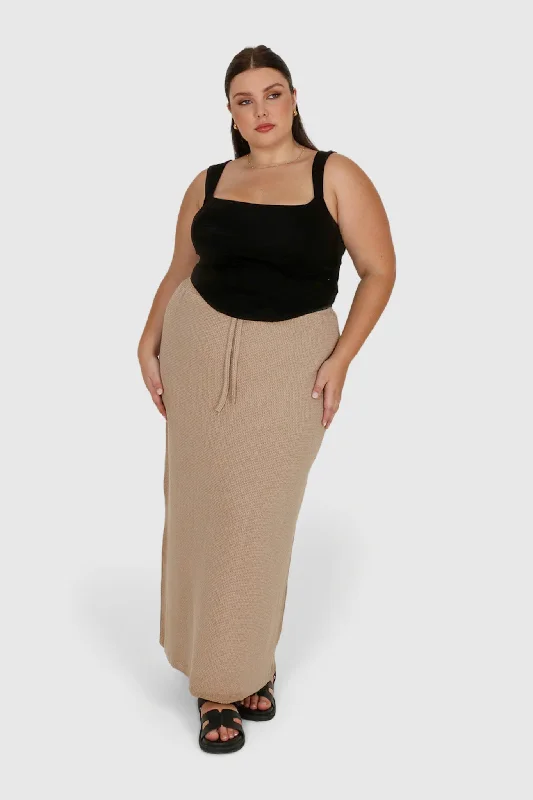 MARLEY WAFFLE MAXI SKIRT BISCUIT