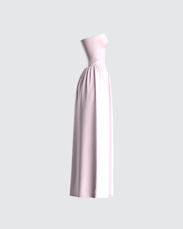 Maryann Pink Strapless Maxi Dress