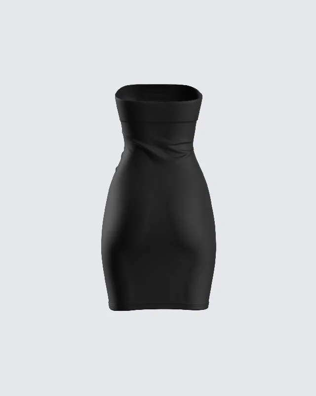 Maxine Black Jersey Tube Dress