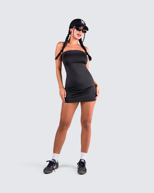 Maxine Black Jersey Tube Dress