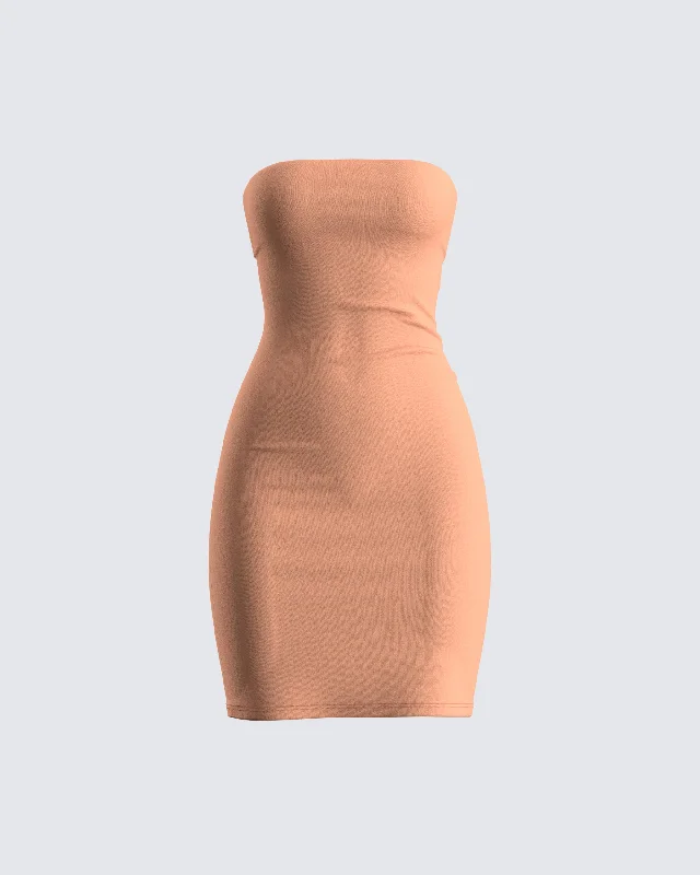 Maxine Tan Jersey Tube Dress